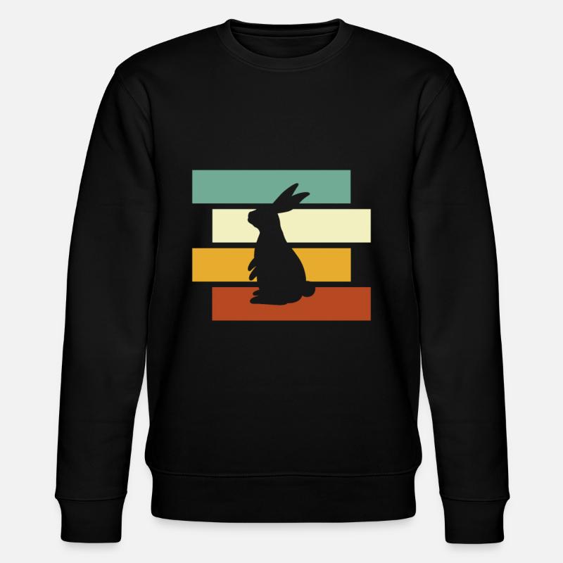Hase Retro - Stanley/Stella Unisex Bio-Sweatshirt CHANGER  - Schwarz