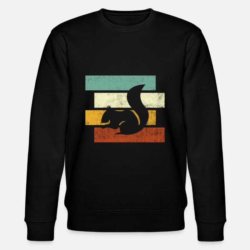 Eichhörnchen Retro - Stanley/Stella Unisex Bio-Sweatshirt CHANGER  - Schwarz