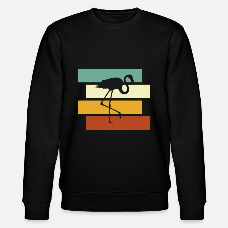 Flamingo Retro - Stanley/Stella CHANGER Unisex Organic Sweatshirt - black