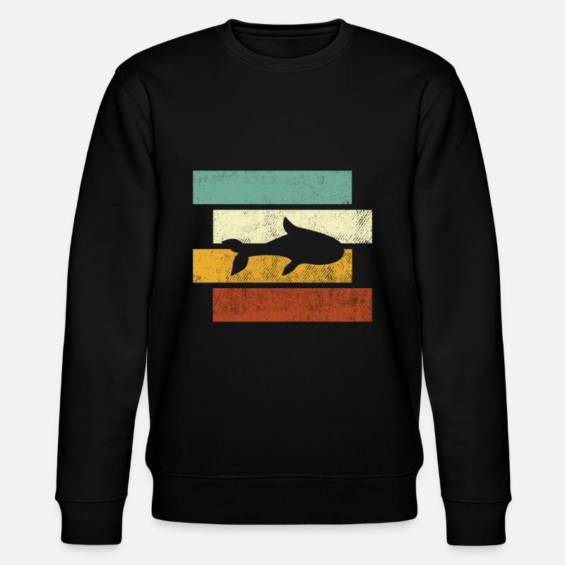 Fish Retro - Stanley/Stella CHANGER Unisex Organic Sweatshirt - black