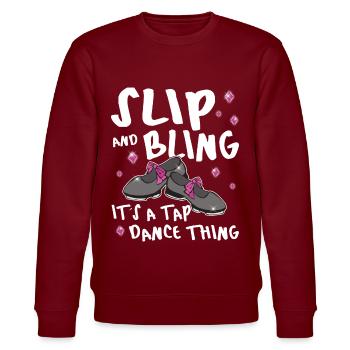 Funny Tap Dancing - Tap Dance - Stanley/Stella Unisex Bio-Sweatshirt CHANGER  - Burgunderrot - Vorne - Nik (191cm) & Marisol (170cm)