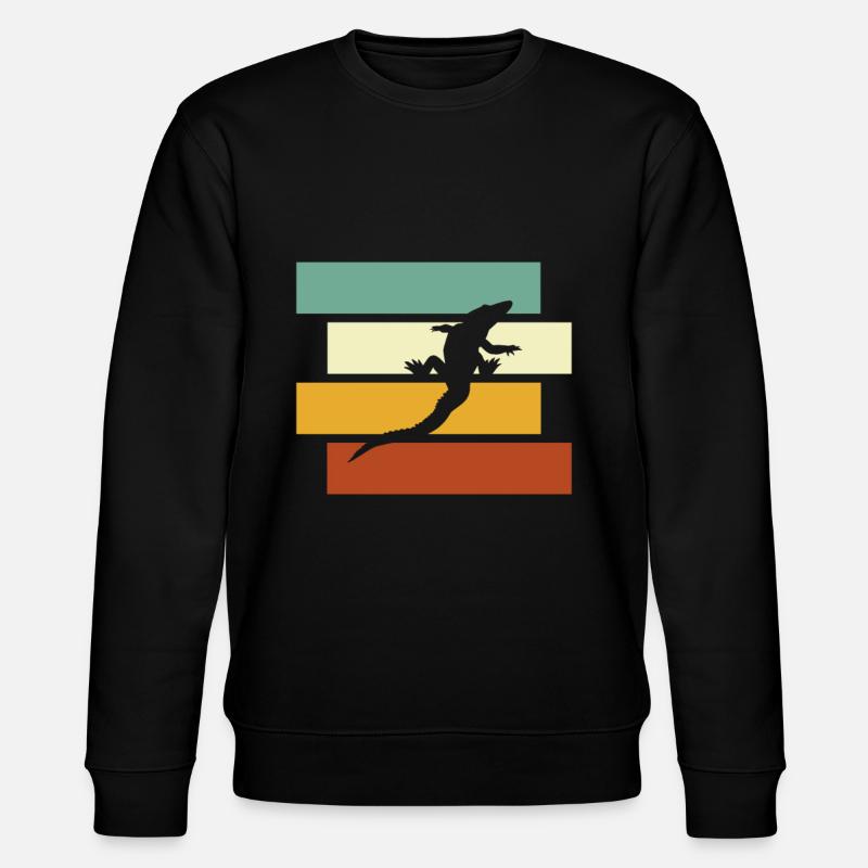 Krokodil Retro - Stanley/Stella Unisex Bio-Sweatshirt CHANGER  - Schwarz