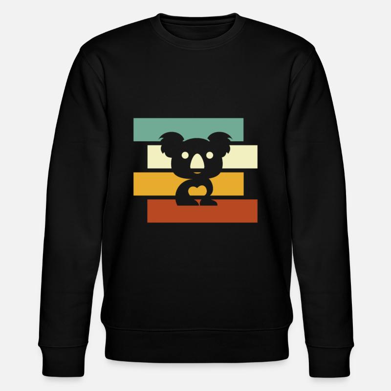 Koala Retro - Stanley/Stella CHANGER Unisex Organic Sweatshirt - black