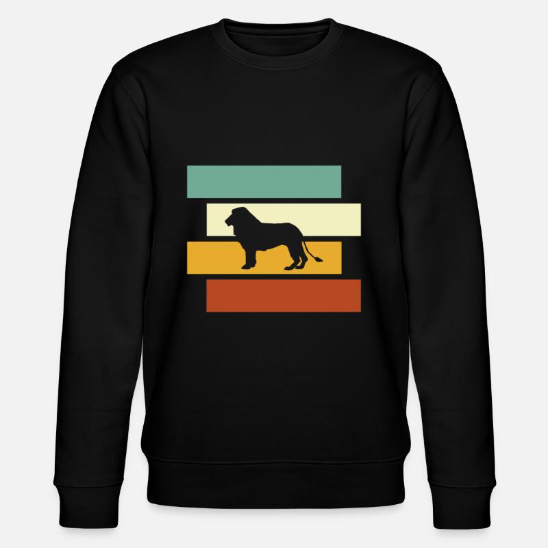 Löwe Retro - Stanley/Stella Unisex Bio-Sweatshirt CHANGER  - Schwarz