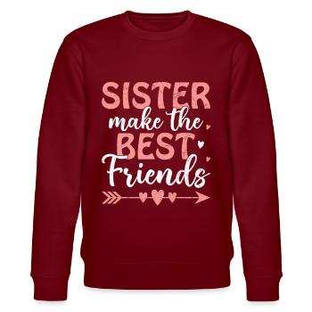Schwester Mach Die Besten Freunde - Stanley/Stella Unisex Bio-Sweatshirt CHANGER  - Burgunderrot - Vorne - Nik (191cm) & Marisol (170cm)