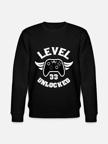 Level 33 Unlocked 33 Birthday - Stanley/Stella CHANGER Unisex Organic Sweatshirt - black