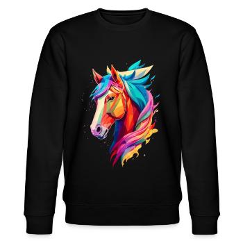 Cheval polygonal - Sweat bio CHANGER Stanley/Stella Unisexe - noir - Devant - Nik (191cm) & Marisol (170cm)
