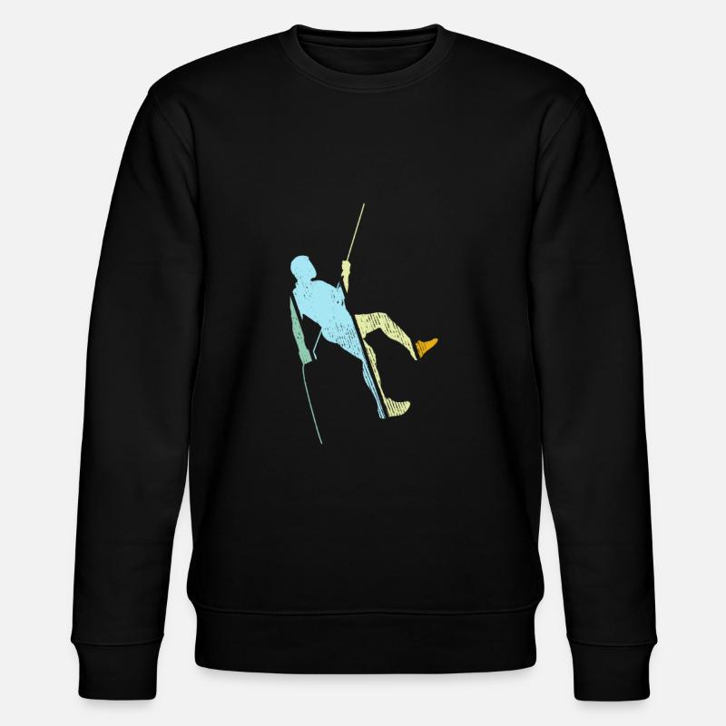 Klettern Retro - Stanley/Stella Unisex Bio-Sweatshirt CHANGER  - Schwarz