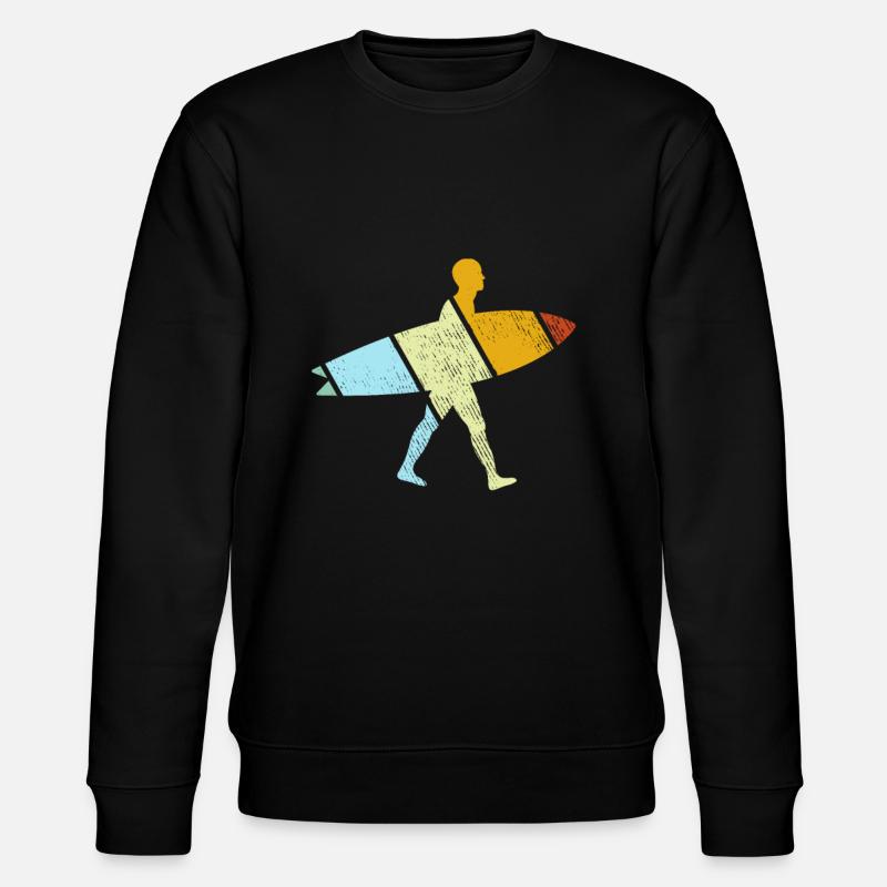 Surfing Retro - Stanley/Stella CHANGER Unisex Organic Sweatshirt - black
