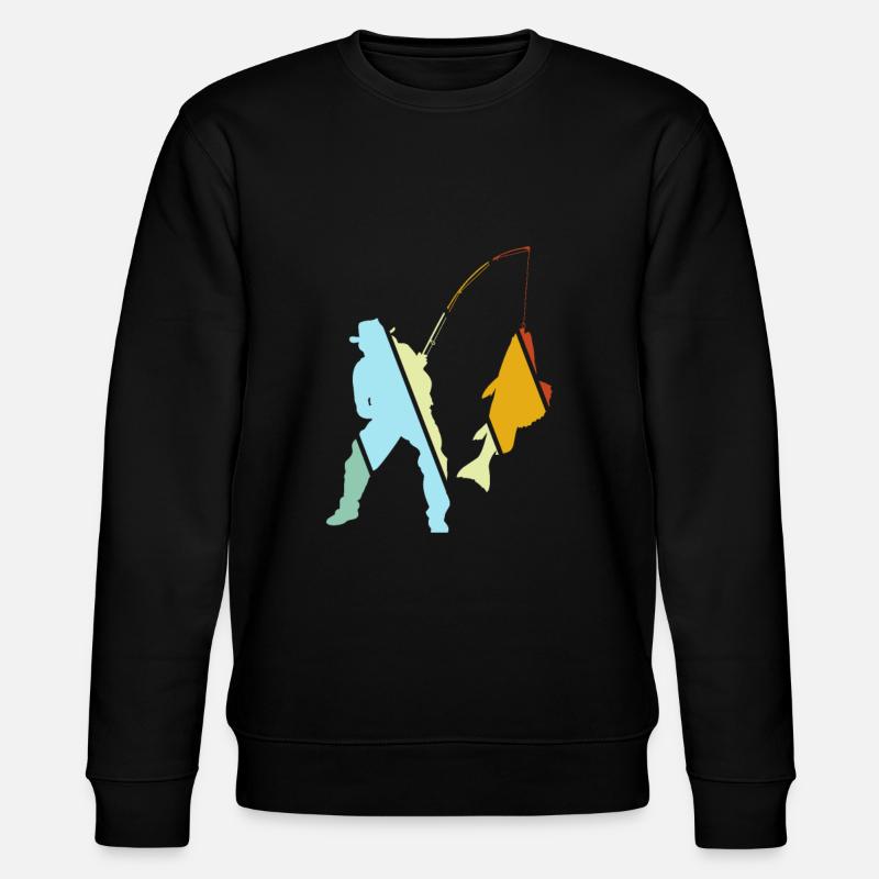 Angeln Retro - Stanley/Stella Unisex Bio-Sweatshirt CHANGER  - Schwarz