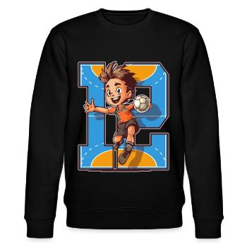 Handball Geburtstag - 12 Jahre Alter Junge - 12. - Stanley/Stella Unisex Bio-Sweatshirt CHANGER  - Schwarz - Vorne - Nik (191cm) & Marisol (170cm)