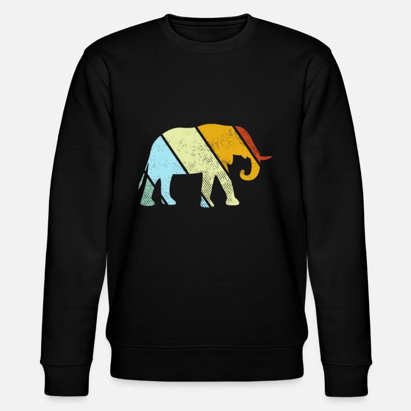 Éléphant Rétro - Sweat bio CHANGER Stanley/Stella Unisexe - noir