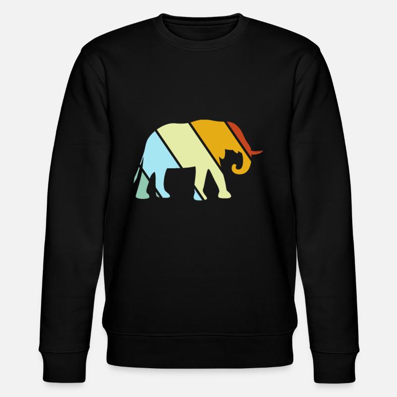 Éléphant Rétro - Sweat bio CHANGER Stanley/Stella Unisexe - noir