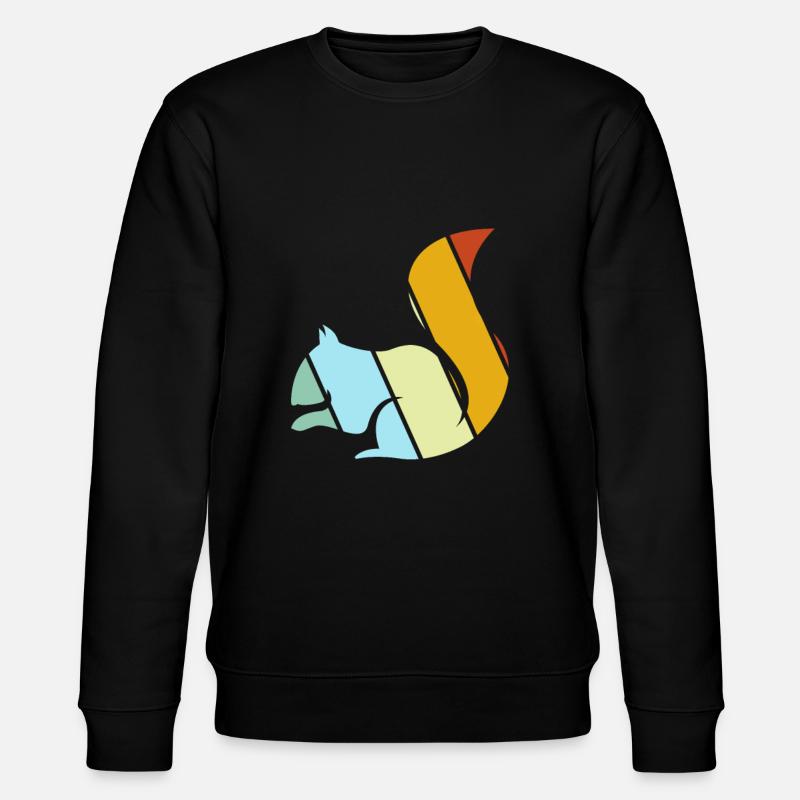 Eichhörnchen Retro - Stanley/Stella Unisex Bio-Sweatshirt CHANGER  - Schwarz