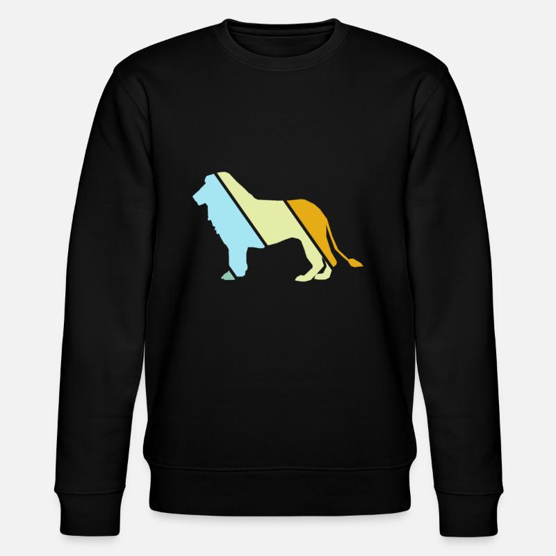 Löwe retro - Stanley/Stella Unisex Bio-Sweatshirt CHANGER  - Schwarz