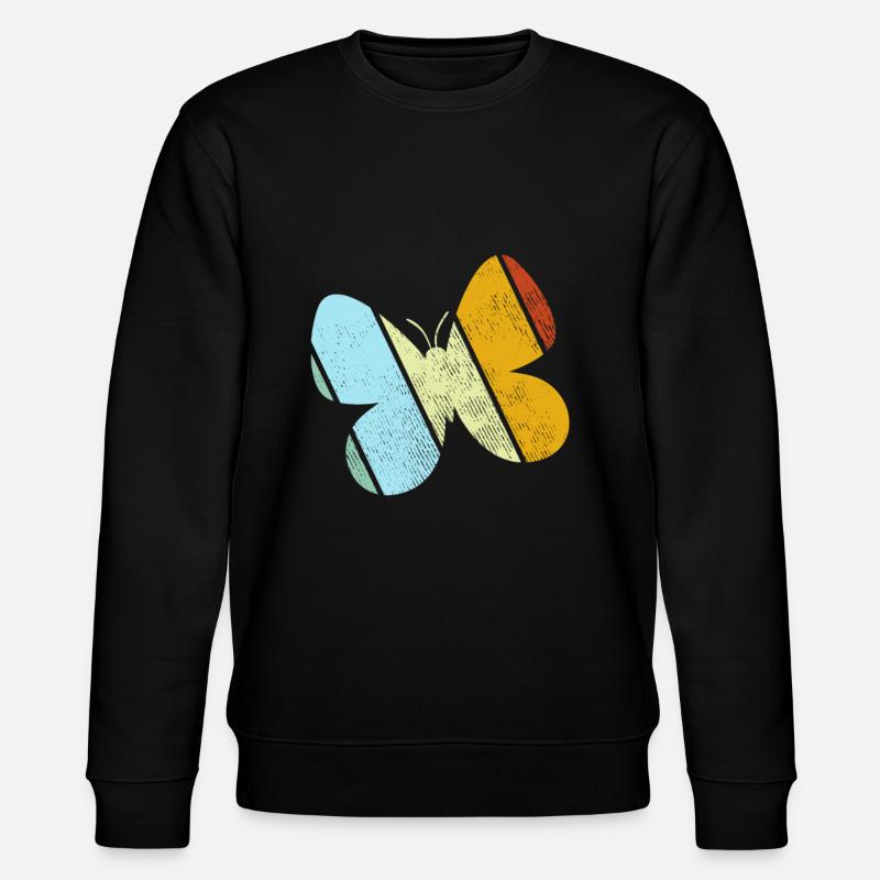 Papillon Rétro - Sweat bio CHANGER Stanley/Stella Unisexe - noir