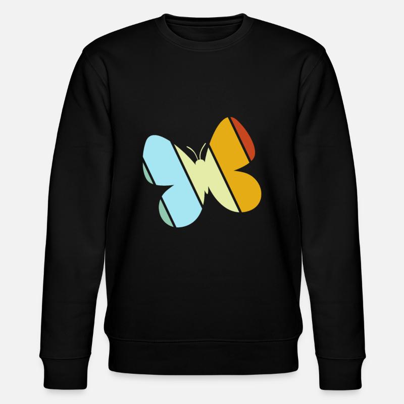 Schmetterling Retro - Stanley/Stella Unisex Bio-Sweatshirt CHANGER  - Schwarz
