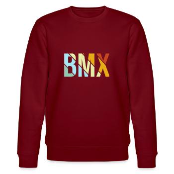 BMX Retro - Stanley/Stella Unisex Bio-Sweatshirt CHANGER  - Burgunderrot - Vorne - Nik (191cm) & Marisol (170cm)