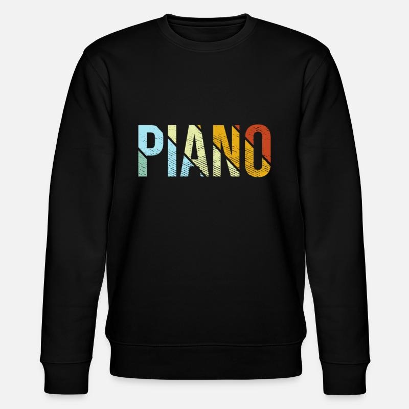 Klavier Retro - Stanley/Stella Unisex Bio-Sweatshirt CHANGER  - Schwarz