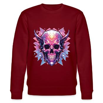 Totenkopf Skull Piratenschädel Skulls Fantasy - Stanley/Stella Unisex Bio-Sweatshirt CHANGER  - Burgunderrot - Vorne - Nik (191cm) & Marisol (170cm)
