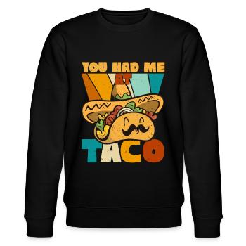 Taco Somberero Mexikanisch Mexiko Latino - Stanley/Stella Unisex Bio-Sweatshirt CHANGER  - Schwarz - Vorne - Nik (191cm) & Marisol (170cm)