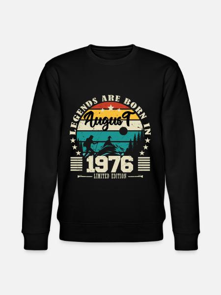 August 1976. Fødselsdagsgave august 1976. August - Stanley/Stella økologisk unisex-sweatshirt CHANGER  - sort