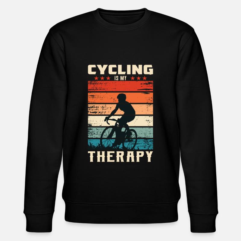 Cycling Is My Therapy - Stanley/Stella Unisex Bio-Sweatshirt CHANGER  - Schwarz