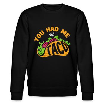 Taco Somberero Mexikanisch Mexiko Latino - Stanley/Stella Unisex Bio-Sweatshirt CHANGER  - Schwarz - Vorne - Nik (191cm) & Marisol (170cm)