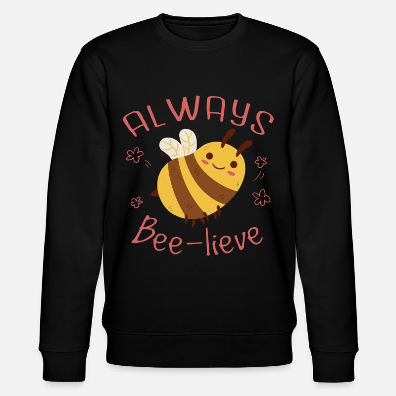 Immer Bee-Lieve - Stanley/Stella Unisex Bio-Sweatshirt CHANGER  - Schwarz