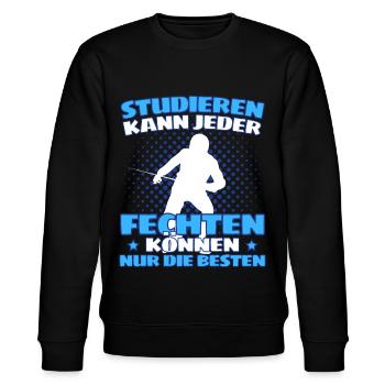 Lustiger Fecht Spruch für Fechter und - Stanley/Stella Unisex Bio-Sweatshirt CHANGER  - Schwarz - Vorne - Nik (191cm) & Marisol (170cm)