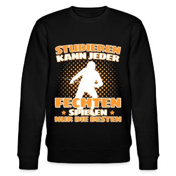 Lustiger Fecht Spruch für Fechter und - Stanley/Stella Unisex Bio-Sweatshirt CHANGER  - Schwarz - Vorne - Nik (191cm) & Marisol (170cm)