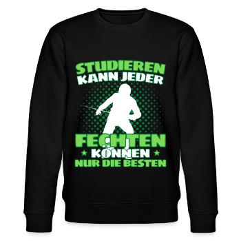 Lustiger Fecht Spruch für Fechter und - Stanley/Stella Unisex Bio-Sweatshirt CHANGER  - Schwarz - Vorne - Nik (191cm) & Marisol (170cm)
