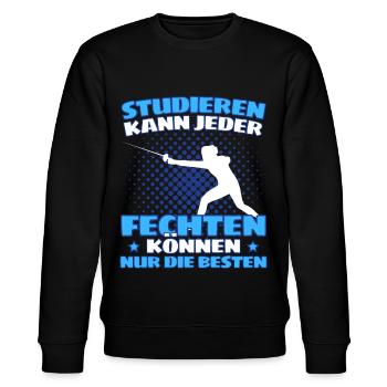Lustiger Fecht Spruch für Fechter und - Stanley/Stella Unisex Bio-Sweatshirt CHANGER  - Schwarz - Vorne - Nik (191cm) & Marisol (170cm)
