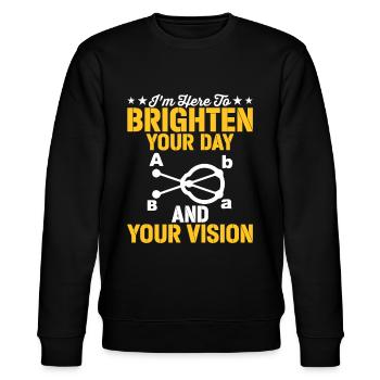 Augenarzt Erhellen Sie Ihre Sicht Optometrist - Stanley/Stella Unisex Bio-Sweatshirt CHANGER  - Schwarz - Vorne - Nik (191cm) & Marisol (170cm)