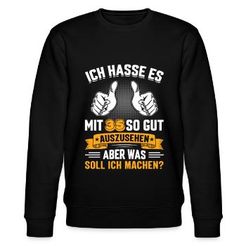 35 Geburtstag 35 Jahre 35 Lebensjahr 35 Lebenalter - Stanley/Stella Unisex Bio-Sweatshirt CHANGER  - Schwarz - Vorne - Nik (191cm) & Marisol (170cm)