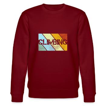 Klettern Retro - Stanley/Stella Unisex Bio-Sweatshirt CHANGER  - Burgunderrot - Vorne - Nik (191cm) & Marisol (170cm)