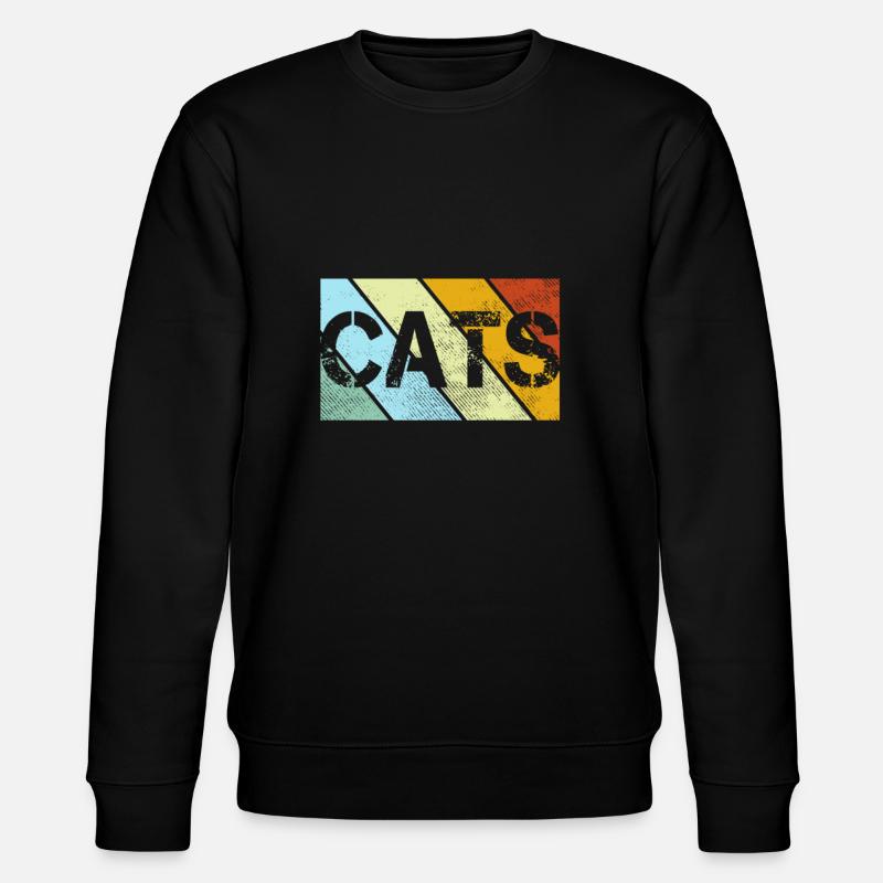 Cat Retro - Stanley/Stella CHANGER Unisex Organic Sweatshirt - black