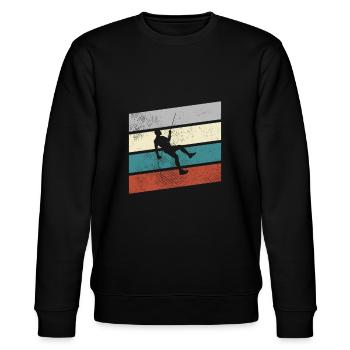 Klettern Retro - Stanley/Stella Unisex Bio-Sweatshirt CHANGER  - Schwarz - Vorne - Nik (191cm) & Marisol (170cm)