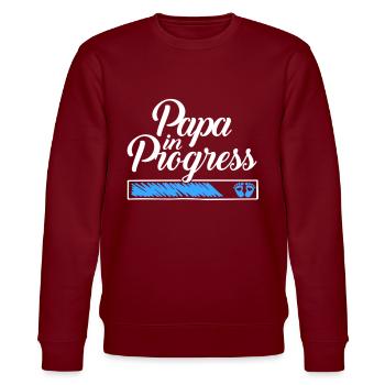 Pregnancy 2023 - Daddy Work in progress - - Stanley/Stella CHANGER Unisex Organic Sweatshirt - burgundy - Front - Nik (191cm) & Marisol (170cm)