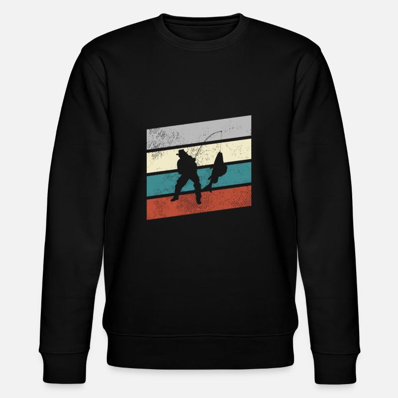 Angeln Retro - Stanley/Stella Unisex Bio-Sweatshirt CHANGER  - Schwarz