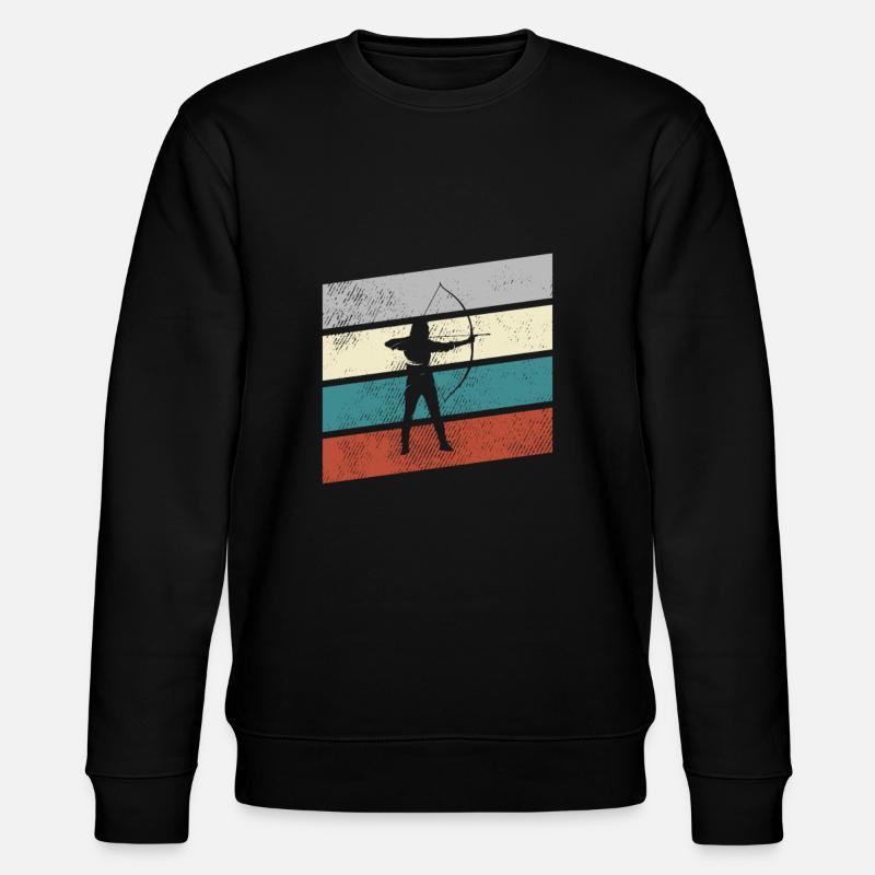 Bogenschießen Retro - Stanley/Stella Unisex Bio-Sweatshirt CHANGER  - Schwarz