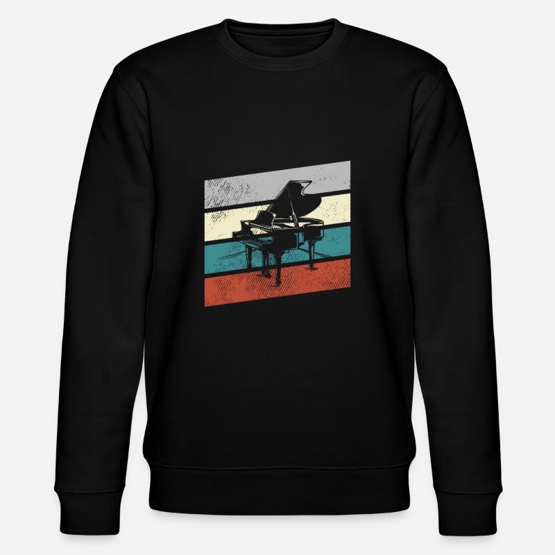 Klavier Retro - Stanley/Stella Unisex Bio-Sweatshirt CHANGER  - Schwarz