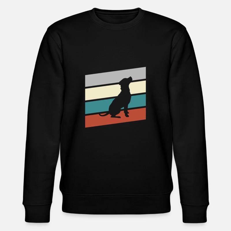 Hund Retro - Stanley/Stella Unisex Bio-Sweatshirt CHANGER  - Schwarz