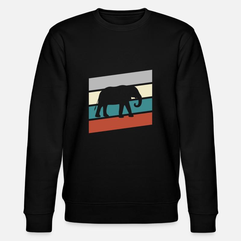 Éléphant Rétro - Sweat bio CHANGER Stanley/Stella Unisexe - noir