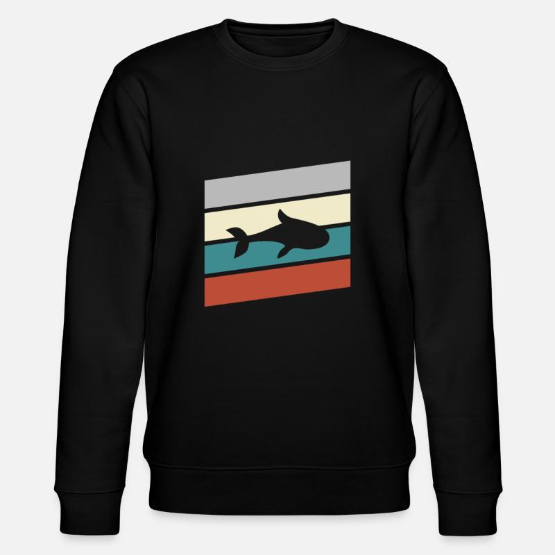Fish Retro - Stanley/Stella CHANGER Unisex Organic Sweatshirt - black