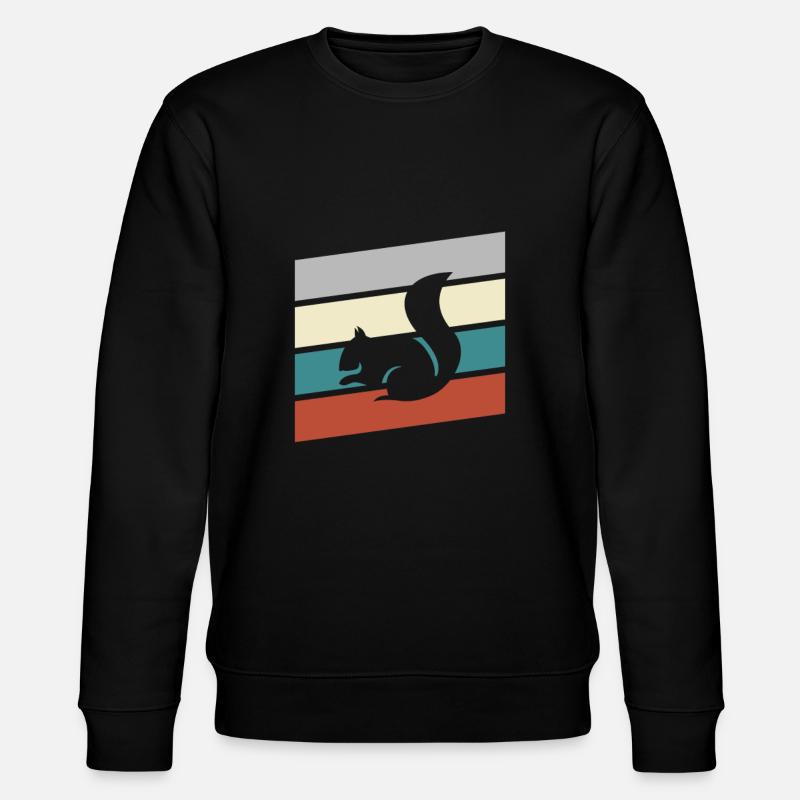 Eichhörnchen Retro - Stanley/Stella Unisex Bio-Sweatshirt CHANGER  - Schwarz
