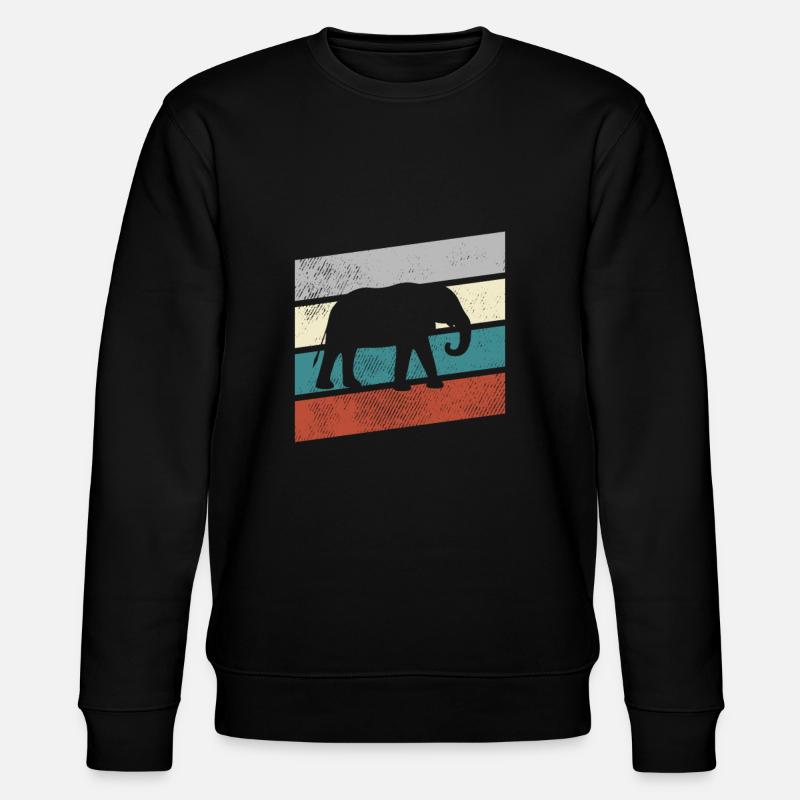 Éléphant Rétro - Sweat bio CHANGER Stanley/Stella Unisexe - noir