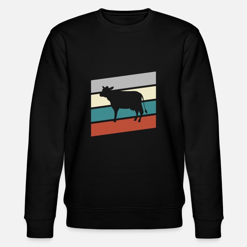 Kuh Retro - Stanley/Stella Unisex Bio-Sweatshirt CHANGER  - Schwarz
