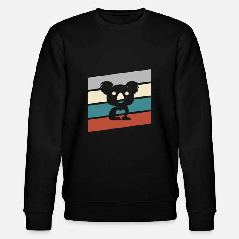 Koala Retro - Stanley/Stella CHANGER Unisex Organic Sweatshirt - black