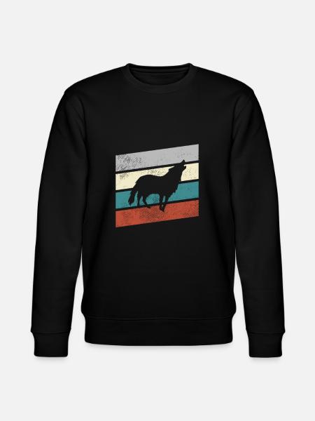 Wolf Retro - Stanley/Stella CHANGER Unisex Organic Sweatshirt - black